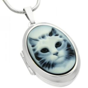 Silber-Medaillon Achatgemme Katze