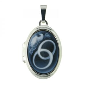 Silber-Medaillon Achatgemme Eheringe