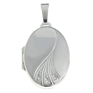 Silber Medaillon Edith mit 3 Zirkonia